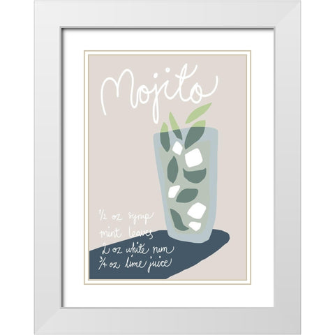 Mojito White Modern Wood Framed Art Print with Double Matting by 1x Studio II