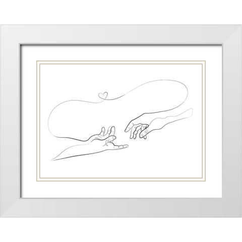 Touch Of Love White Modern Wood Framed Art Print with Double Matting by 1x Studio II
