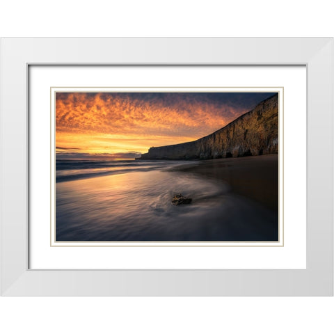 Love Is On The Way White Modern Wood Framed Art Print with Double Matting by Ning, Aidong