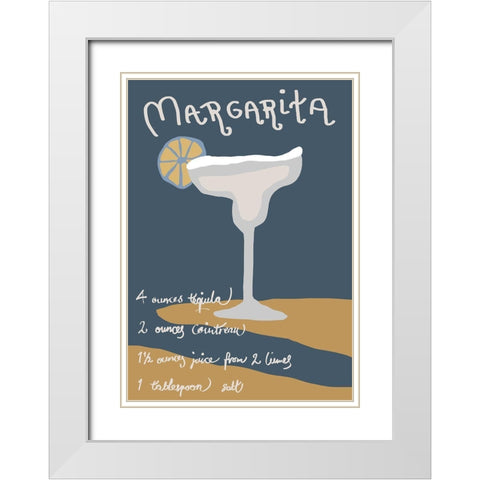 Margarita White Modern Wood Framed Art Print with Double Matting by 1x Studio II