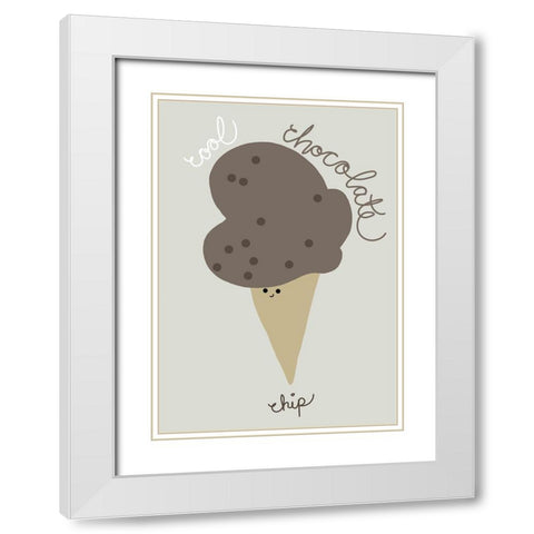 Chocolate Chip White Modern Wood Framed Art Print with Double Matting by 1x Studio II