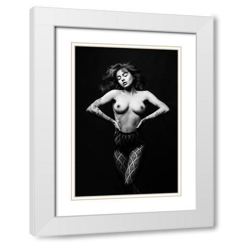 Sensusal Beauty [Petra J] White Modern Wood Framed Art Print with Double Matting by Krystynek MQEP, Martin