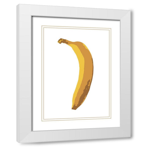Single Banana White Modern Wood Framed Art Print with Double Matting by 1x Studio II