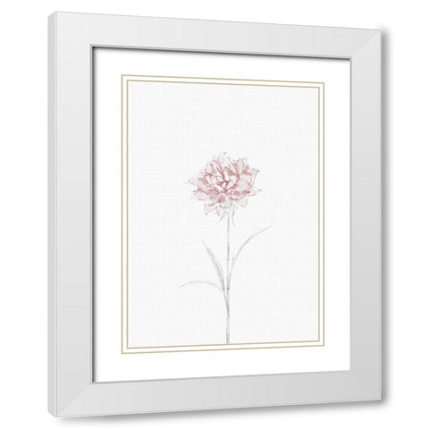 Peony 02 White Modern Wood Framed Art Print with Double Matting by 1x Studio II