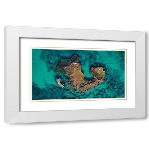 Fishing Boat Wreck White Modern Wood Framed Art Print with Double Matting by Meirovich, Ido