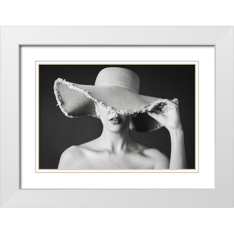 Maryam White Modern Wood Framed Art Print with Double Matting by Maryamshaygan
