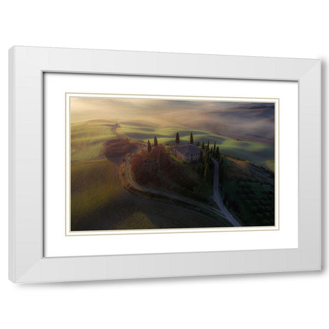 Tuscan Heart White Modern Wood Framed Art Print with Double Matting by Kravanja, Jure