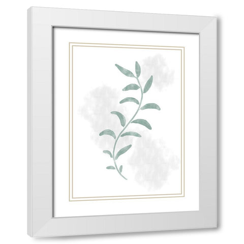 Jazzy Leaves White Modern Wood Framed Art Print with Double Matting by 1x Studio II