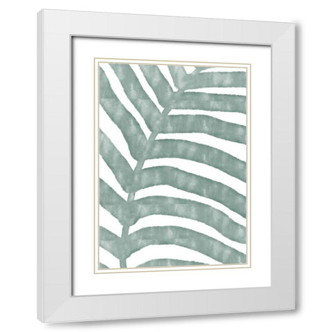 Palm Stripes White Modern Wood Framed Art Print with Double Matting by 1x Studio II