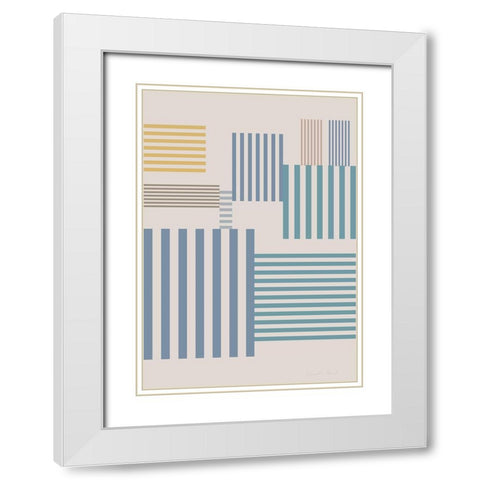 Squares White Modern Wood Framed Art Print with Double Matting by 1x Studio II