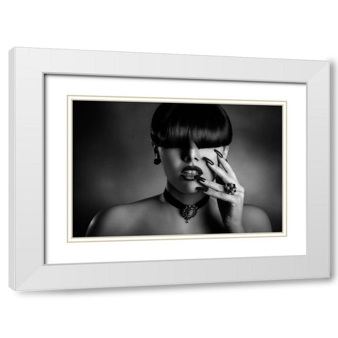 Luxury White Modern Wood Framed Art Print with Double Matting by Tambe, Peppe