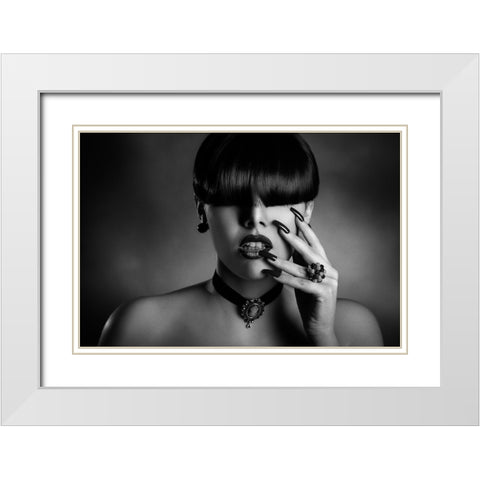 Luxury White Modern Wood Framed Art Print with Double Matting by Tambe, Peppe