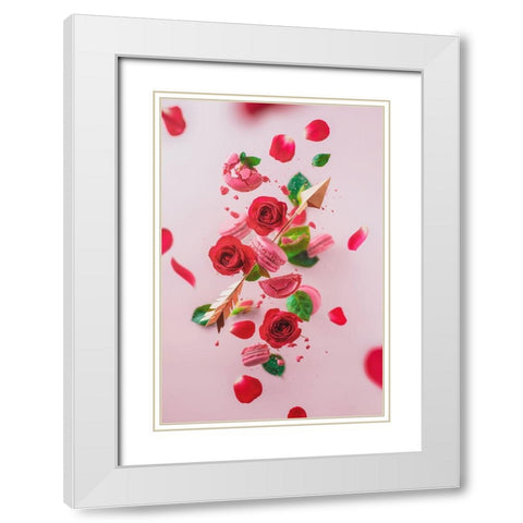 CupidS Arrow White Modern Wood Framed Art Print with Double Matting by Belenko, Dina