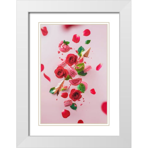 CupidS Arrow White Modern Wood Framed Art Print with Double Matting by Belenko, Dina