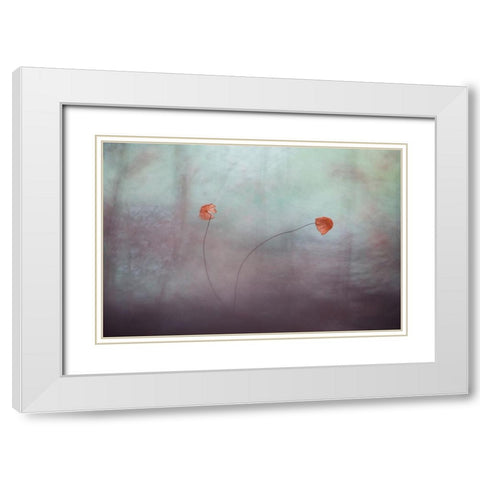 Little Mushrooms White Modern Wood Framed Art Print with Double Matting by Gapur Dayak, Abdul