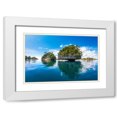 Raja Ampat Islands White Modern Wood Framed Art Print with Double Matting by Gabriel, Barathieu