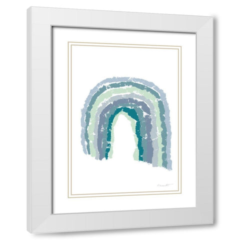 Rainbow Blues White Modern Wood Framed Art Print with Double Matting by 1x Studio II