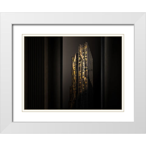 Golden Hour White Modern Wood Framed Art Print with Double Matting by Scherhag, Ute