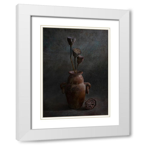 Then A Now White Modern Wood Framed Art Print with Double Matting by Xu, Wendy