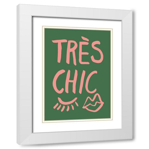 TrAus Chic Green White Modern Wood Framed Art Print with Double Matting by 1x Studio