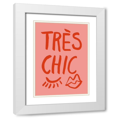 Traus Chic Pink White Modern Wood Framed Art Print with Double Matting by 1x Studio