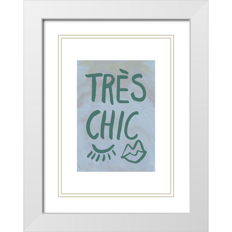 TrAus Chic Blue Frame White Modern Wood Framed Art Print with Double Matting by 1x Studio