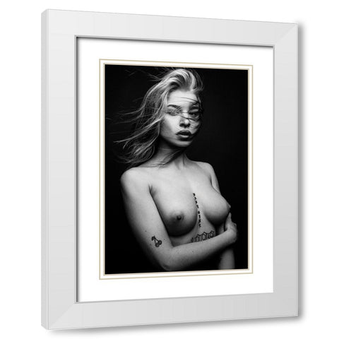 Sensusal Beauty [Sara P] White Modern Wood Framed Art Print with Double Matting by Krystynek MQEP, Martin
