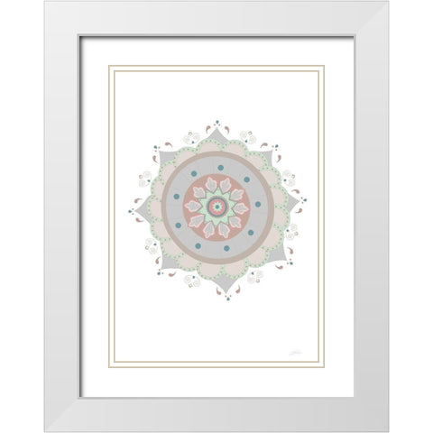 Mandala Fiesta White Modern Wood Framed Art Print with Double Matting by 1x Studio II