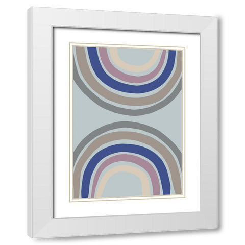 Double Rainbow Blue White Modern Wood Framed Art Print with Double Matting by 1x Studio