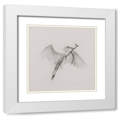 A Good One White Modern Wood Framed Art Print with Double Matting by Zhao, Qing