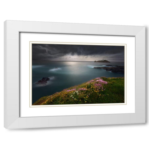 Godrevy Point... White Modern Wood Framed Art Print with Double Matting by Browko, Krzysztof