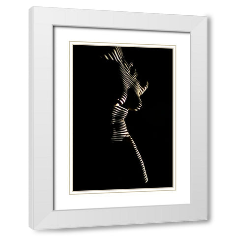 Untitled White Modern Wood Framed Art Print with Double Matting by Dzyubin, Dmitry