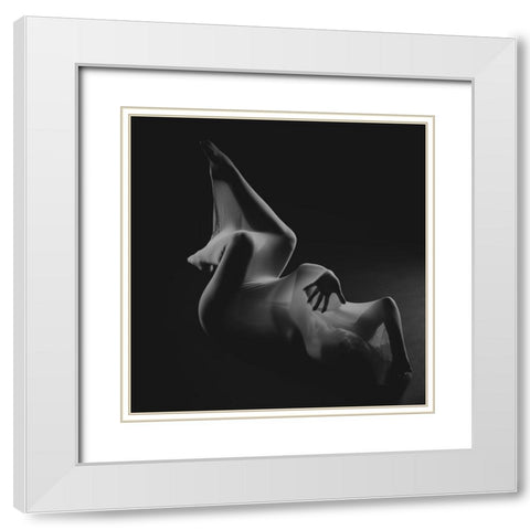 The Net White Modern Wood Framed Art Print with Double Matting by Yang, James