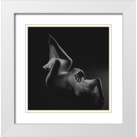 The Net White Modern Wood Framed Art Print with Double Matting by Yang, James