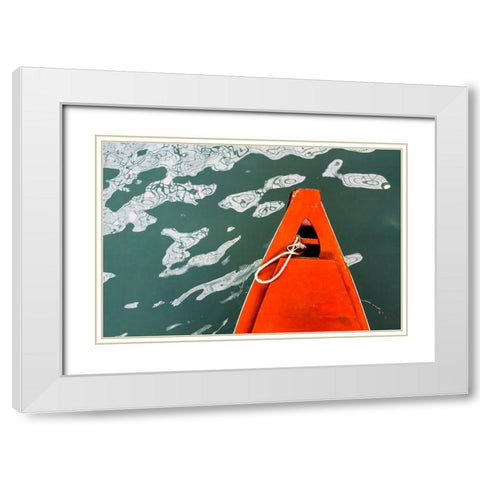 Red White Modern Wood Framed Art Print with Double Matting by Erkmen, Ugur