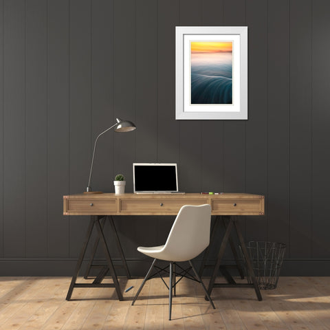 Dance In The Sea White Modern Wood Framed Art Print with Double Matting by Luo, Jana