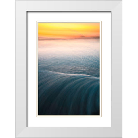 Dance In The Sea White Modern Wood Framed Art Print with Double Matting by Luo, Jana