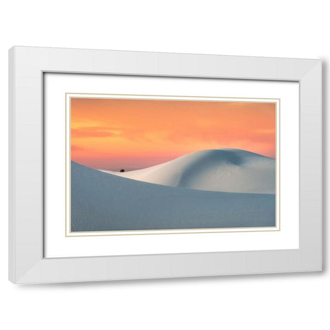 White Sands White Modern Wood Framed Art Print with Double Matting by Ning, Aidong