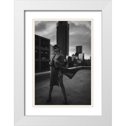 Gotham White Modern Wood Framed Art Print with Double Matting by Ishibashi, Jun