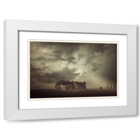 Remember White Modern Wood Framed Art Print with Double Matting by Fraccaroli, Andrea