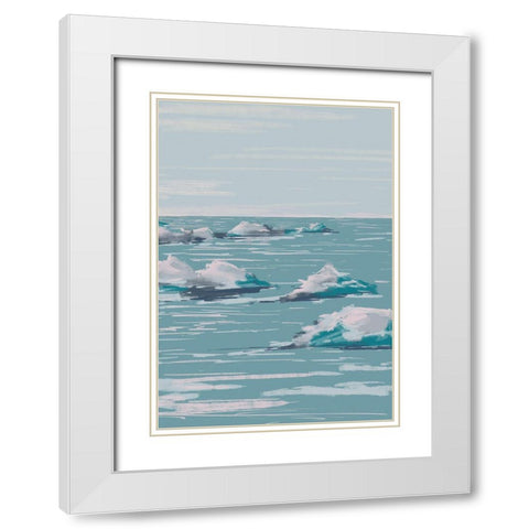 Seascape White Modern Wood Framed Art Print with Double Matting by 1x Studio II