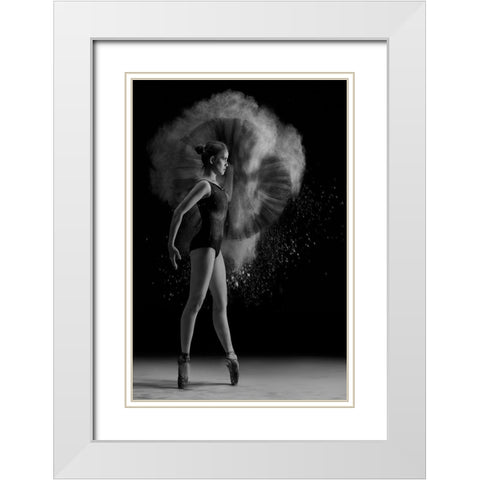 Captain Ballerina White Modern Wood Framed Art Print with Double Matting by Kisworo, Sebastian