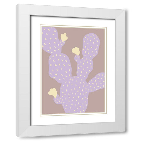 Lilac Cactus White Modern Wood Framed Art Print with Double Matting by 1x Studio