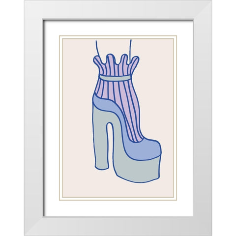 Blue Heel White Modern Wood Framed Art Print with Double Matting by 1x Studio