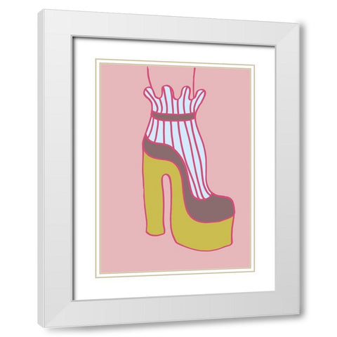 Yellow Heel 02 White Modern Wood Framed Art Print with Double Matting by 1x Studio