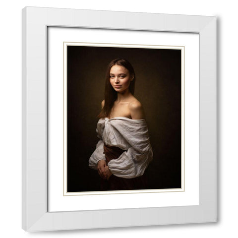 Yaroslava White Modern Wood Framed Art Print with Double Matting by Rise, Zachar
