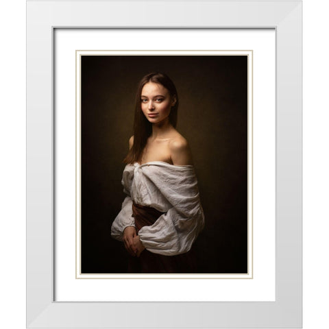 Yaroslava White Modern Wood Framed Art Print with Double Matting by Rise, Zachar
