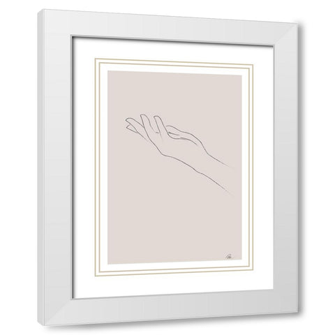 Hand Drawing White Modern Wood Framed Art Print with Double Matting by 1x Studio II