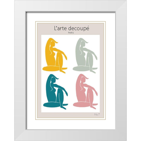 Four Figures White Modern Wood Framed Art Print with Double Matting by 1x Studio II
