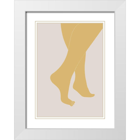 Tip Toe White Modern Wood Framed Art Print with Double Matting by 1x Studio II